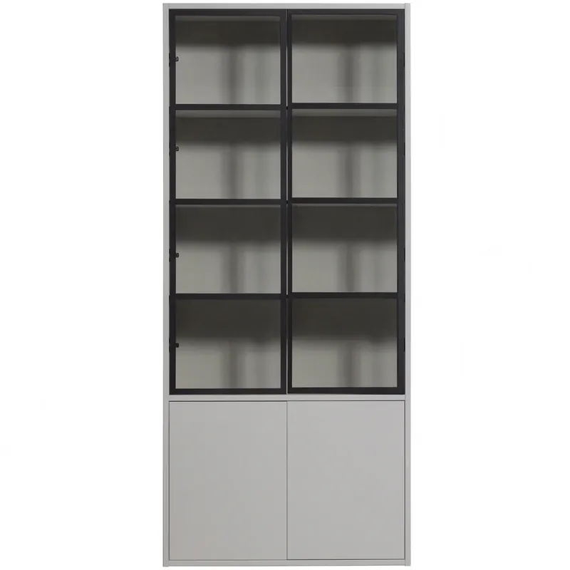 vtwonen Basic 4-deurs vitrinekast grenen mist [fsc]